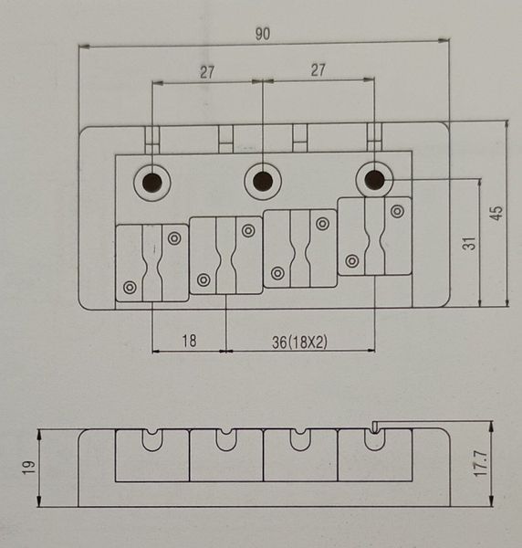 Струнотримач для бас-гітари Samwoo BB008CR (5-стр.)