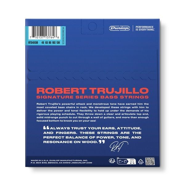 Струни для 5-струнної бас-гітари Dunlop RTS45130 Robert Trujillo Stainless Steel 128726 фото