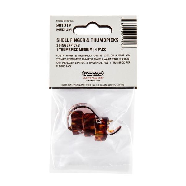 Набір медіаторів Dunlop 9010TP Fingerpick (3 шт.) + Thumbpick (1 шт.) Medium 125389 фото