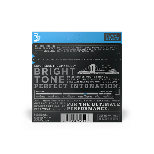 D'ADDARIO ESXL120 XL NICKEL WOUND SUPER LIGHT DOUBLE BALL END (09-42) 37219 фото