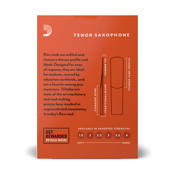 Тростина для тенор-саксофона D'Addario Rico №3,0 (1 шт) 23767 фото