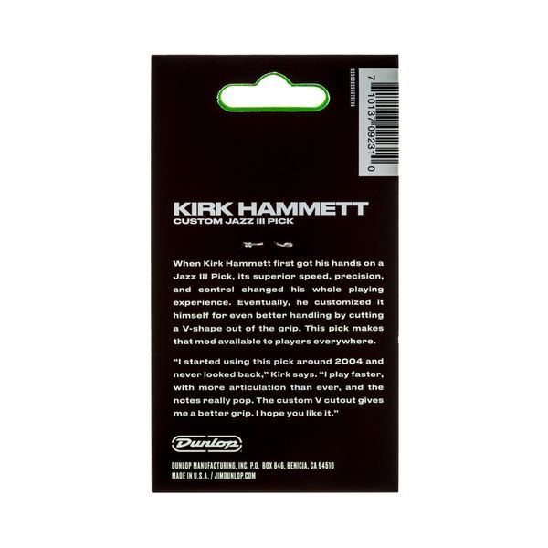 Медіатор Dunlop 47PKH3N Kirk Hammett Jazz III (6 шт.) 123779 фото