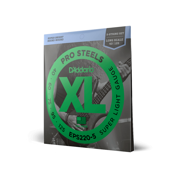 D'ADDARIO EPS220-5 XL PROSTEELS BASS SUPER LIGHT 5-STRING (40-125) &mdash; Bass Guitar Strings 19577 photo