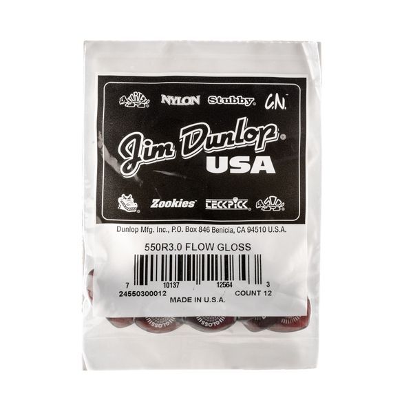 Медиатор Dunlop 550R3.0 Ultex Flow Gloss 3.0 mm (12 шт.) 127234 фото