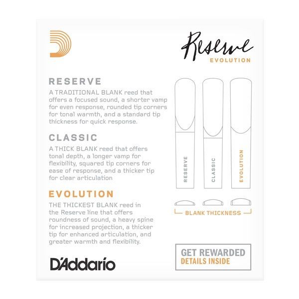 Тростини D'ADDARIO Reserve Evolution для кларнета Bb №3 36542 фото