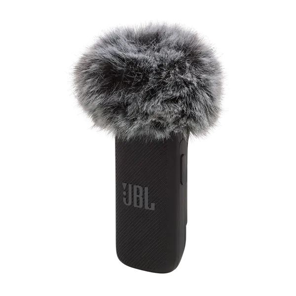 JBL furry windscreen for outdoor recording.