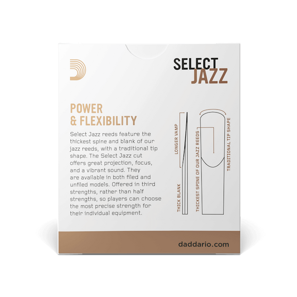 Тростина для альт-саксофона D'Addario Select Jazz Unfiled 3M (1 шт) 37957 фото