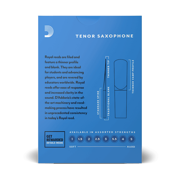 Тростини для тенор-саксофона D'Addario Royal №2,5 (10 шт) 26411 фото