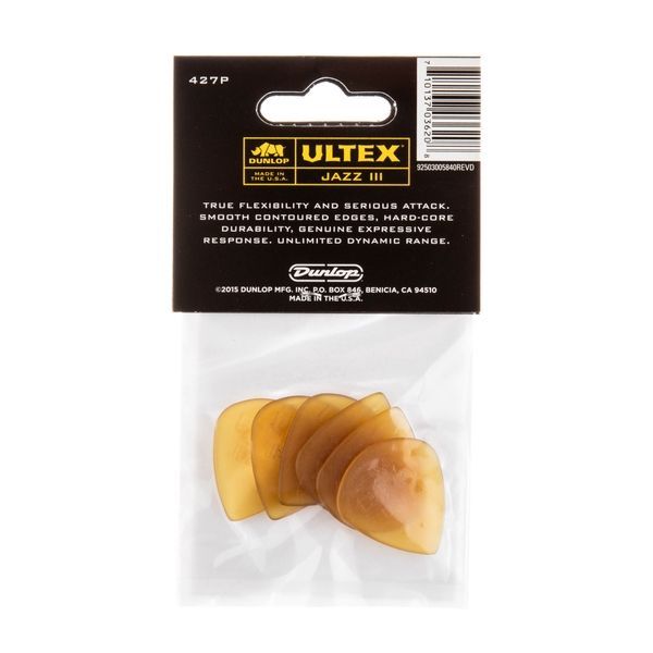 Медіатор Dunlop 427P1.38 Ultex Jazz III 1.38 mm (6 шт.) 125936 фото