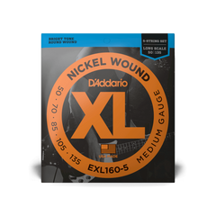 D'ADDARIO EXL160-5 XL NICKEL WOUND BASS MEDIUM 5-STRING (50-135) 19578 фото