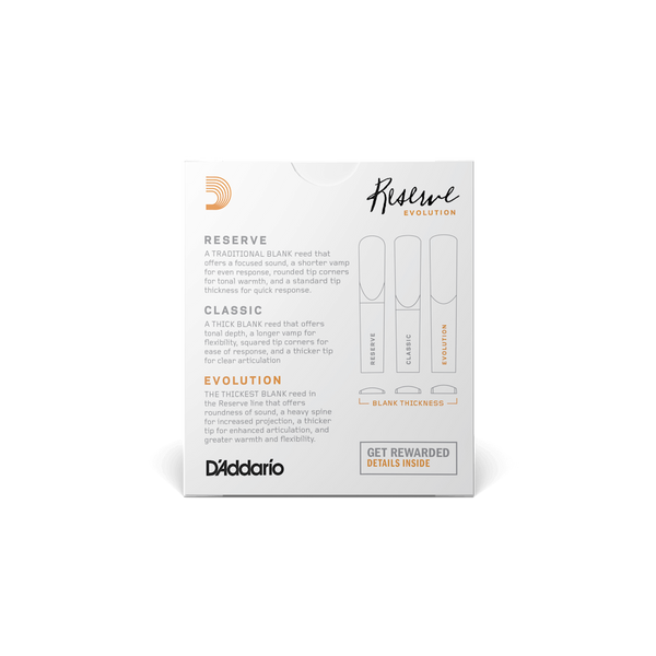 Трость для кларнета Bb D'Addario Reserve №2,5 (1 шт) 37925 фото
