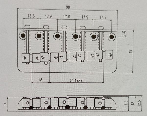 Струнотримач для бас-гітари Samwoo BB518CR (5-стр.)