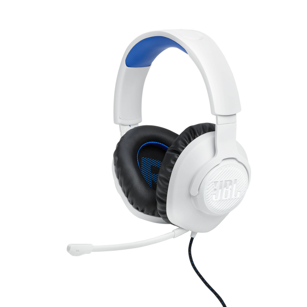 JBL Quantum 100P Console &mdash; wired gaming headset, white/blue JBLQ100PWHTBLU photo