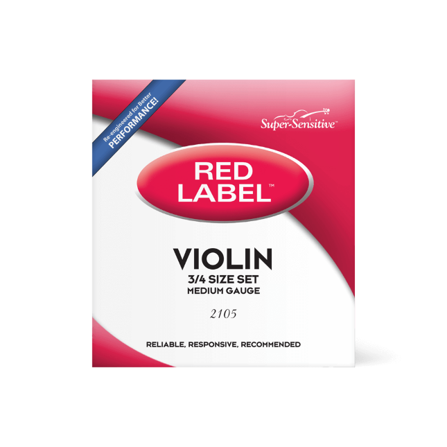 D'ADDARIO Super Sensitive 2105 Red Label Violin String Set - 3/4 Size — упаковка