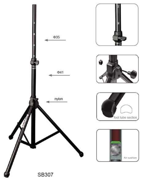 Soundking SB307B &mdash; пневматична алюмінієва стійка для акустики, до 50 кг 33351 фото
