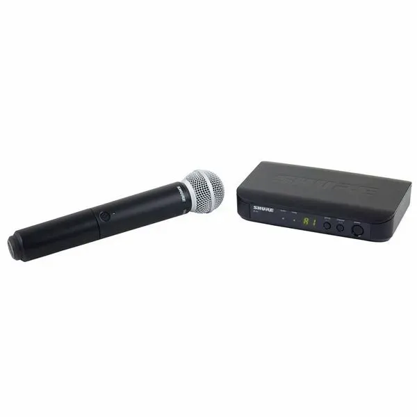 Shure BLX24/SM58 із компактним BLX4. Під час порівняння пропозицій звіряйте точну частотну версію.