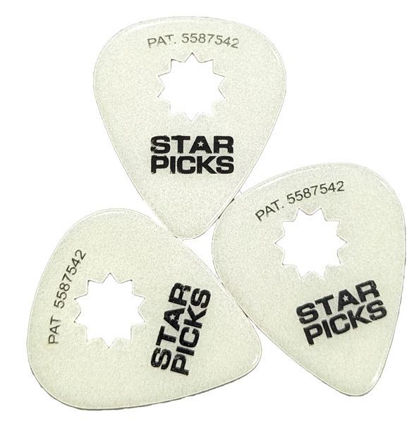 EVERLY GLOW IN THE DARK STAR PICK MEDIUM .71mm (12-PACK) 40515 фото
