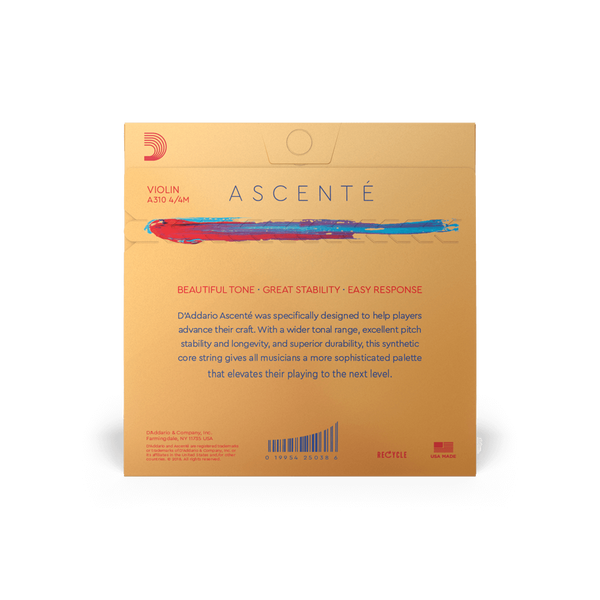 D'ADDARIO ASCENT&Eacute; VIOLIN STRING SET 4/4 Scale Medium Tension 35011 фото