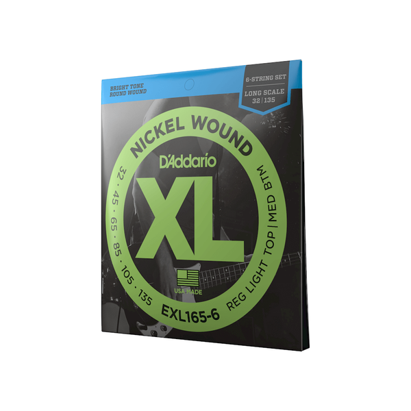 D'ADDARIO EXL165-6 XL NICKEL WOUND BASS REG LIGHT TOP / MED BOTTOM 6-STRING (32-135) 19580 фото