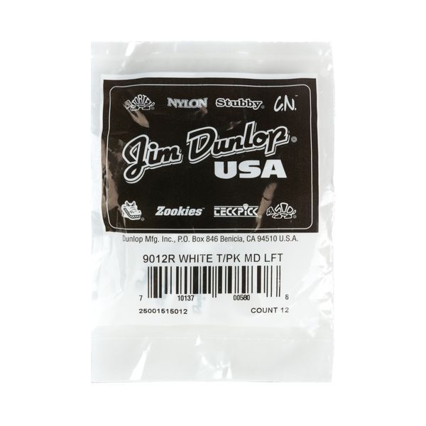 Медіатор Dunlop 9012R White Thumbpick Left Handed Medium (12 шт.) 125955 фото