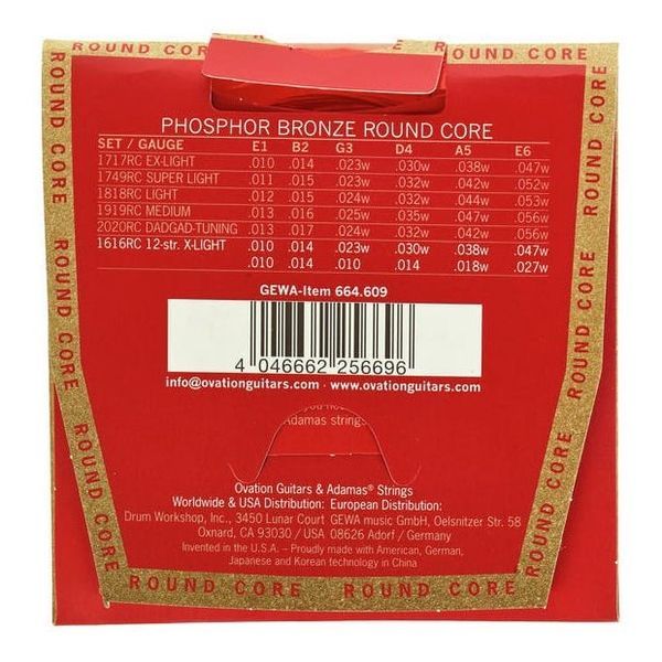 Струни для акустичної гітари Adamas Round Core Phosphor Bronze 1717RC, 10-47w G-664601 фото