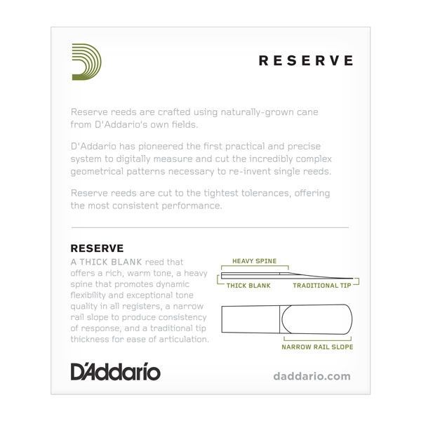 Тростини для альт-саксофона D'Addario Reserve №3,0+ (5 шт) 37436 фото