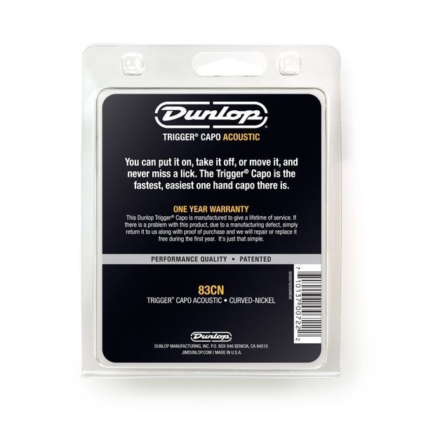 Каподастр для акустичної гітари Dunlop 83CN Nickel Acoustic Trigger Curved Capo 113737 фото