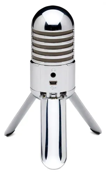 Meteor rear view: USB connection and headphone output.