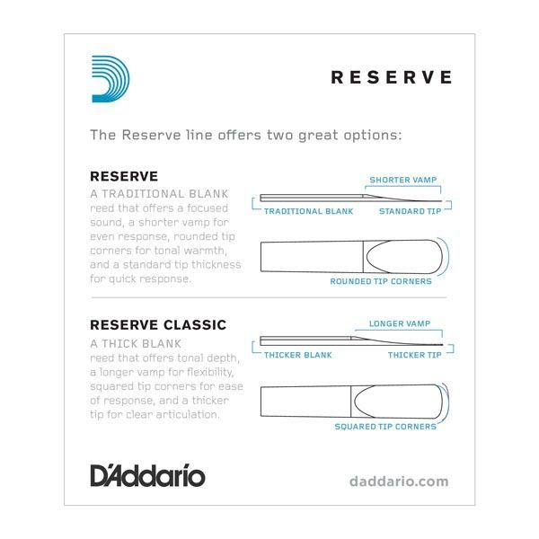 Тростини для кларнета Bb D'Addario Reserve №3,0 (10 шт) 34318 фото