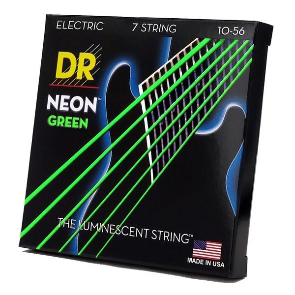 DR Strings NEON Green Electric - Medium 7-String (10-56) 40753 фото
