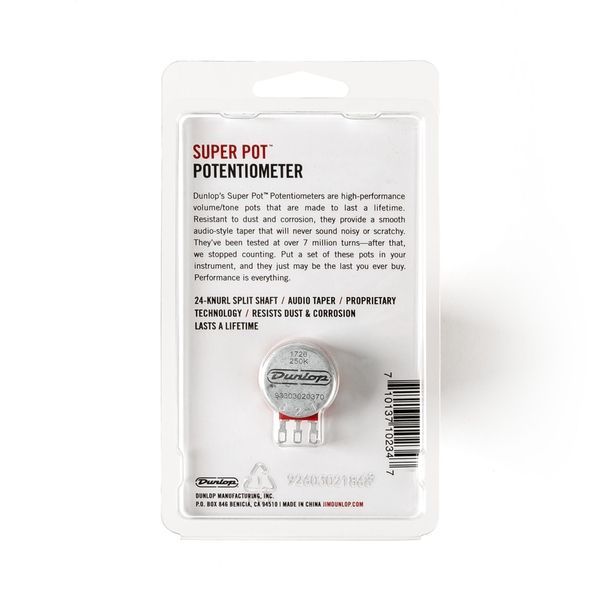 Потенціометр для гітари Dunlop DSP250S 250кОм Solid Shaft (1 шт.) 126397 фото