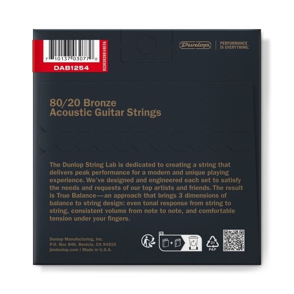 Струны для акустической гитары Dunlop DAB1254 80/20 Bronze 114567 фото