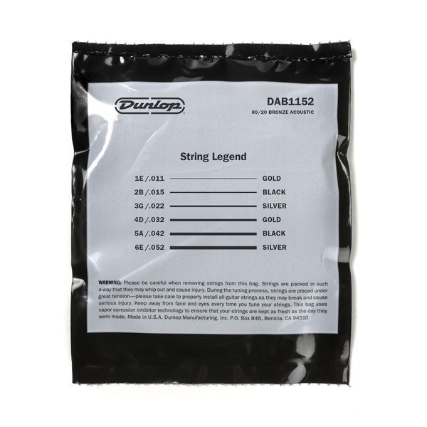 Струны для акустической гитары Dunlop DAB1152 80/20 Bronze 114566 фото