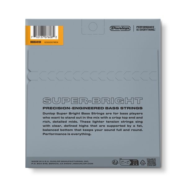 Струни для 5-струнної бас-гітари Dunlop DBSBS40120 Super Bright Stainless Steel 121844 фото