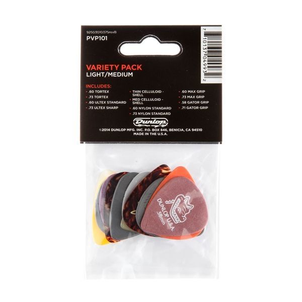 Набір медіаторів Dunlop PVP101 Light/Medium Variety Pack (12 шт.) 125945 фото
