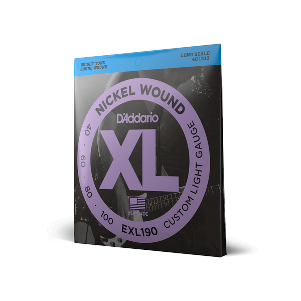 D'ADDARIO EXL190 XL NICKEL WOUND BASS CUSTOM LIGHT (40-100) 19584 фото