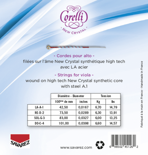Комплект струн для альта Savarez Corelli New Crystal Medium 730MB 129038 фото