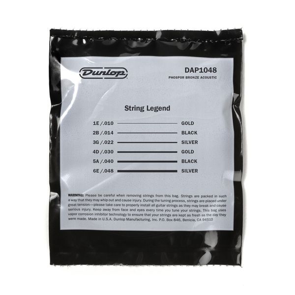 Струны для акустической гитары Dunlop DAP1048 Phosphor Bronze Extra Light 114568 фото
