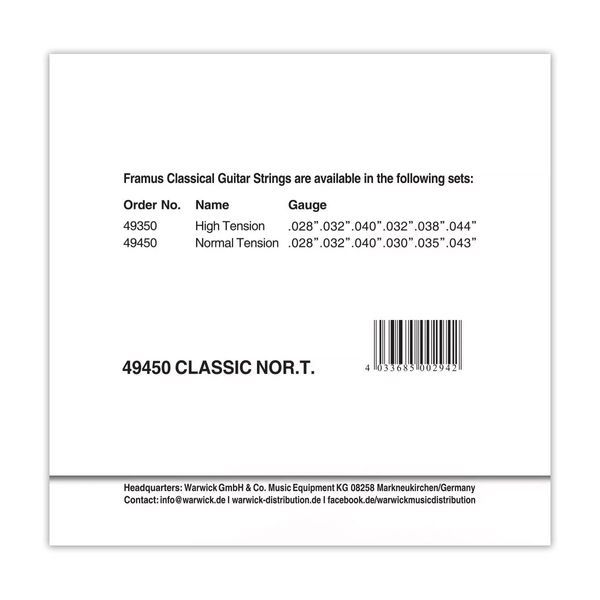 FRAMUS 49450 CLASSIC GUITAR NORMAL TENSION 20903 фото