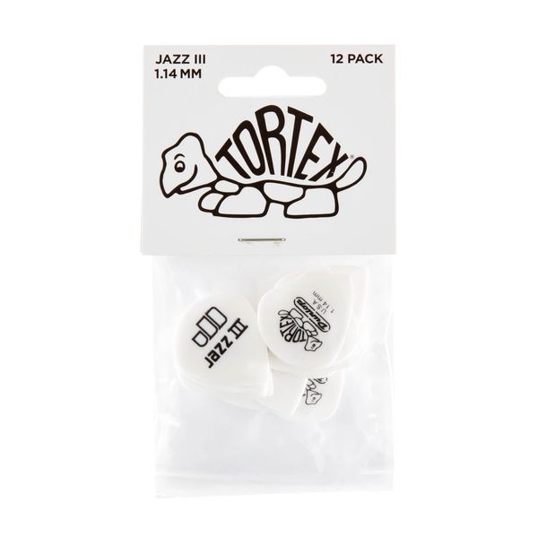 Медиатор Dunlop 478P1.14 Tortex White Jazz III 1.14 mm (12 шт.) 125380 фото