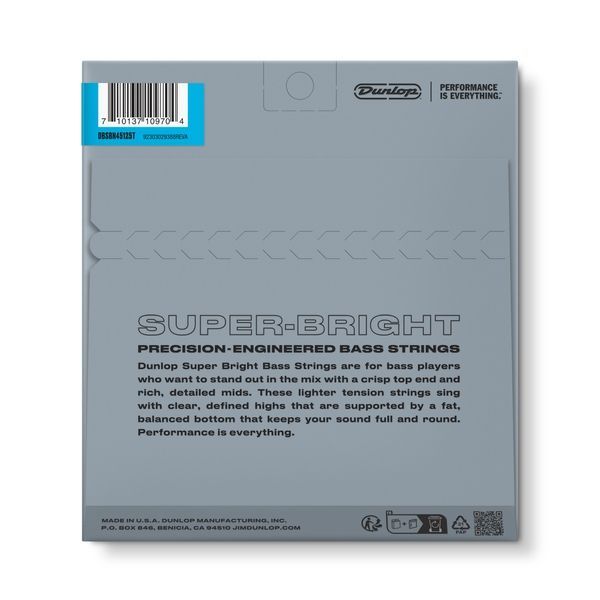 Струны для 5-струнной бас-гитары Dunlop DBSBN45125T Super Bright Nickel Wound Tapered 126929 фото