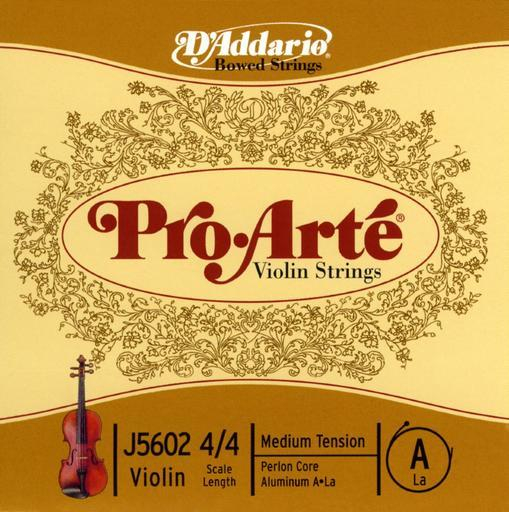 D'ADDARIO PRO-ARTÉ VIOLIN SINGLE A STRING 4/4 Scale Medium Tension — упаковка