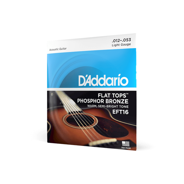 Струни для акустичної гітари D'ADDARIO EFT16 FLAT TOPS PHOSPHOR BRONZE LIGHT (12-53) 33953 фото