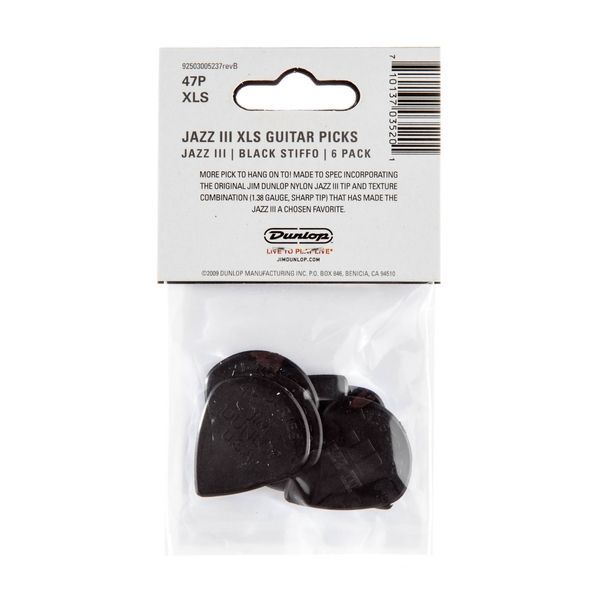 Медиатор Dunlop 47PXLS Nylon Jazz III Stiffo XL 1.38 mm (6 шт.) 125357 фото