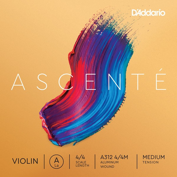 D'ADDARIO ASCENTÉ VIOLIN SINGLE A STRING 4/4 Scale Medium Tension — упаковка