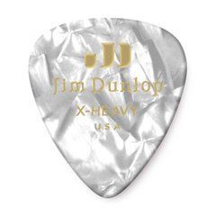 DUNLOP CELLULOID WHITE PEARLOID PICK EXTRA HEAVY 20120 фото