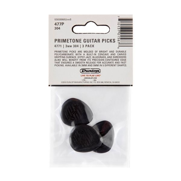 Медиатор Dunlop 477P304 Primetone Classic Round Tip 3.0 mm (3 шт.) 126958 фото
