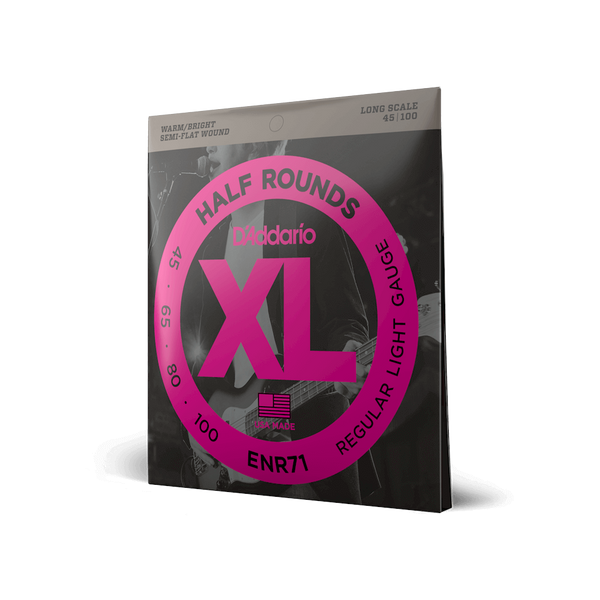 Струни для бас-гітари D'ADDARIO ENR71 XL HALF ROUNDS BASS REGULAR LIGHT (45-100) 29146 фото