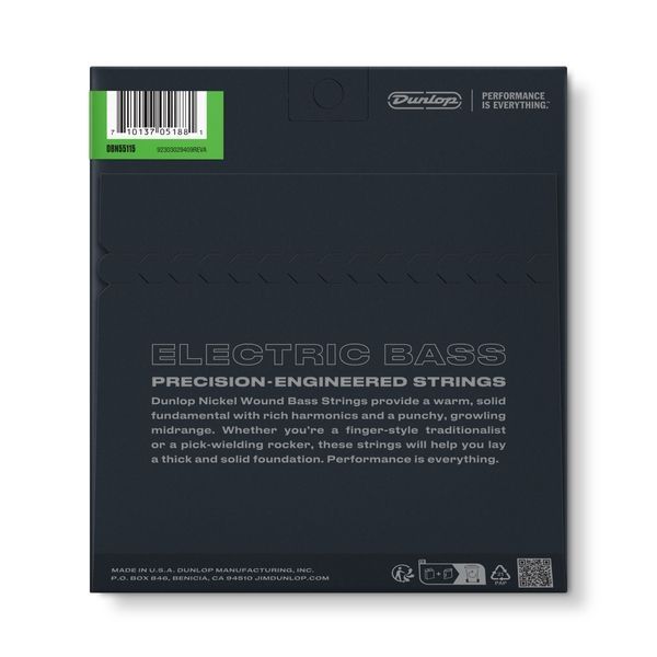 Струни для бас-гітари Dunlop DBN55115 Nickel Wound 121377 фото