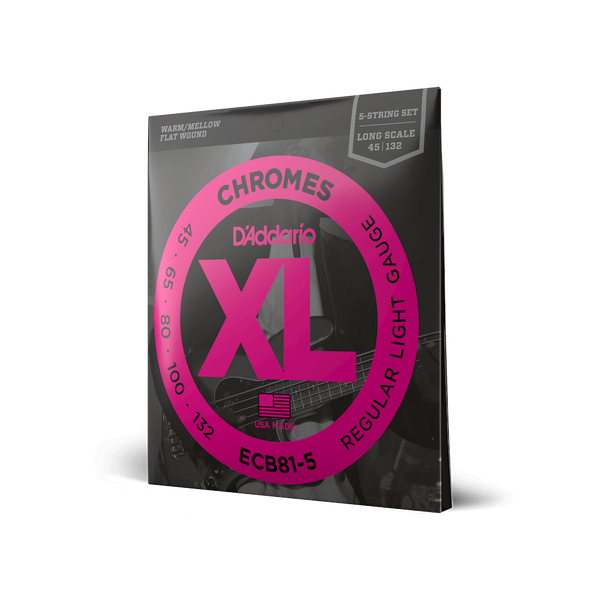 Струны для бас-гитары D'ADDARIO ECB81-5 XL CHROMES BASS REGULAR LIGHT 5-STRING (45-132) 27617 фото